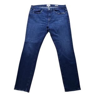 Frame L'Homme Skinny Jeans Mens 38 Indigo Land Distressed Organic Cotton